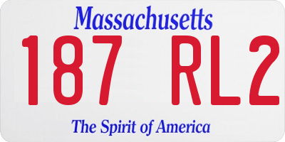 MA license plate 187RL2