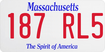 MA license plate 187RL5