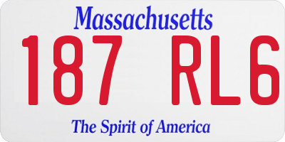 MA license plate 187RL6