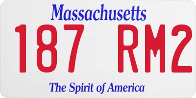 MA license plate 187RM2