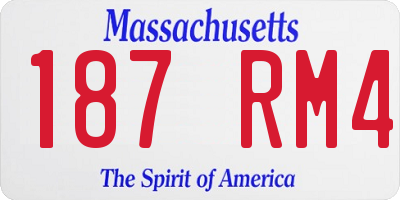 MA license plate 187RM4
