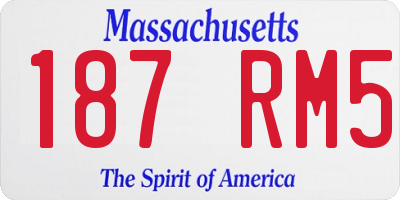 MA license plate 187RM5