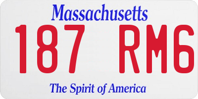 MA license plate 187RM6