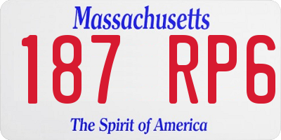 MA license plate 187RP6