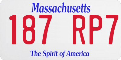 MA license plate 187RP7