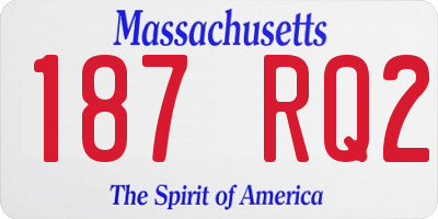 MA license plate 187RQ2