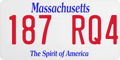 MA license plate 187RQ4