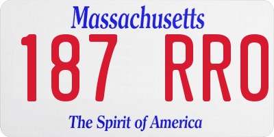 MA license plate 187RR0