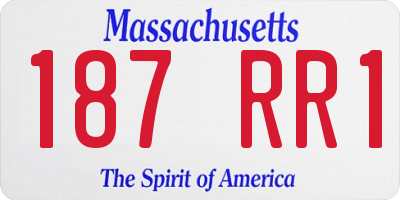 MA license plate 187RR1
