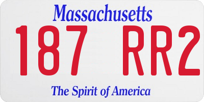 MA license plate 187RR2