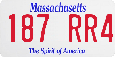 MA license plate 187RR4