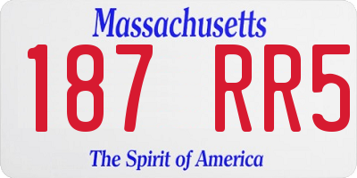 MA license plate 187RR5