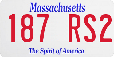 MA license plate 187RS2