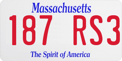 MA license plate 187RS3