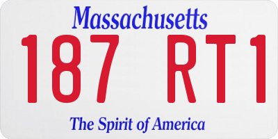 MA license plate 187RT1
