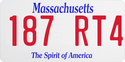 MA license plate 187RT4
