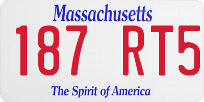 MA license plate 187RT5