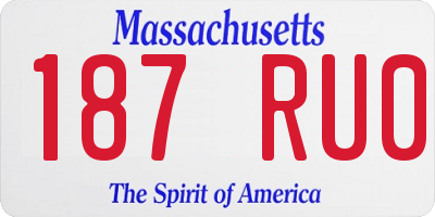 MA license plate 187RU0