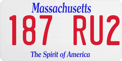 MA license plate 187RU2