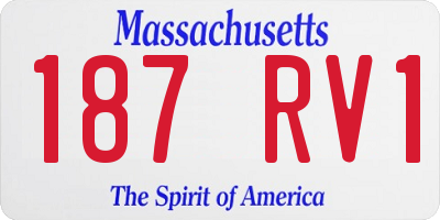 MA license plate 187RV1