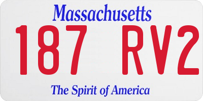 MA license plate 187RV2