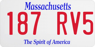 MA license plate 187RV5