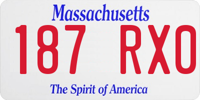 MA license plate 187RX0