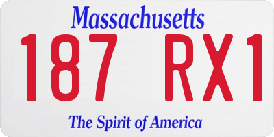 MA license plate 187RX1