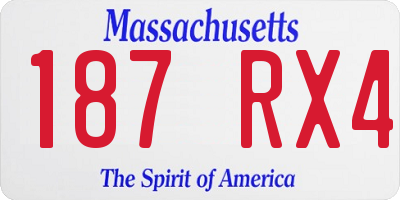 MA license plate 187RX4