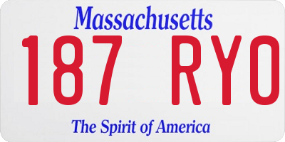 MA license plate 187RY0