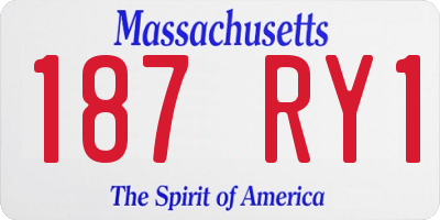 MA license plate 187RY1