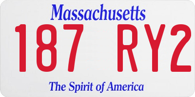 MA license plate 187RY2