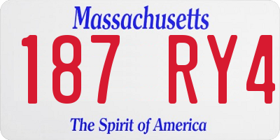 MA license plate 187RY4