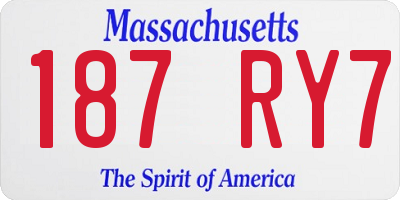 MA license plate 187RY7
