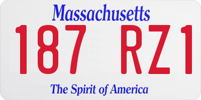 MA license plate 187RZ1