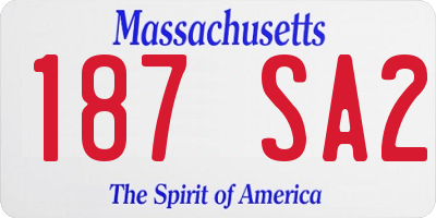 MA license plate 187SA2