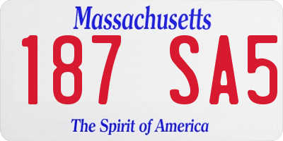 MA license plate 187SA5