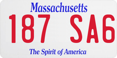 MA license plate 187SA6