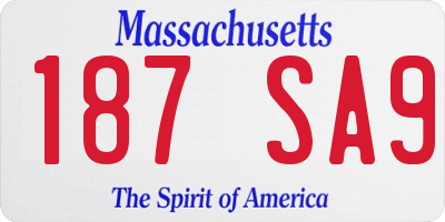 MA license plate 187SA9