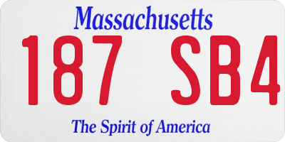 MA license plate 187SB4
