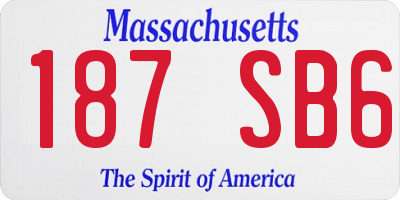 MA license plate 187SB6
