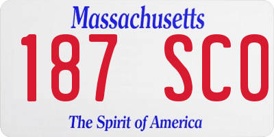 MA license plate 187SC0