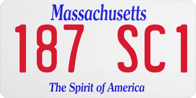 MA license plate 187SC1