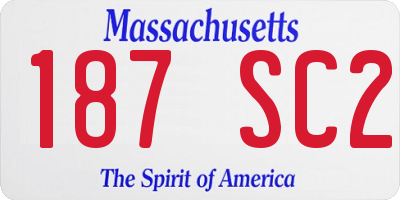 MA license plate 187SC2