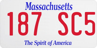 MA license plate 187SC5