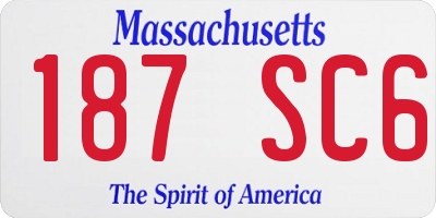 MA license plate 187SC6