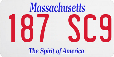 MA license plate 187SC9