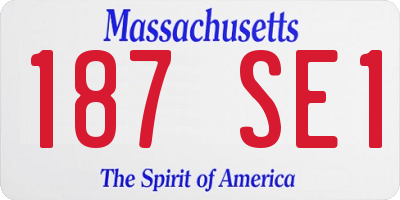 MA license plate 187SE1