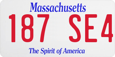 MA license plate 187SE4