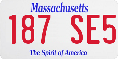 MA license plate 187SE5